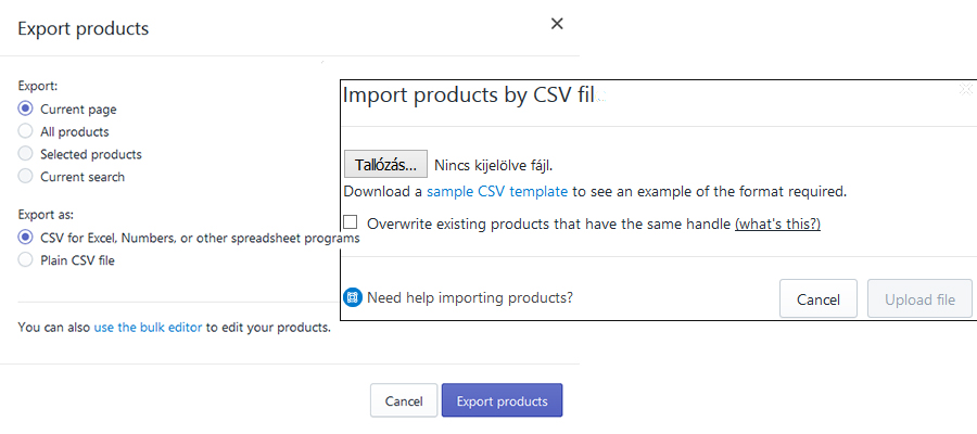 shopify import